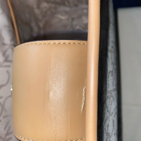 Calvin Klein Monogram White and Tan Tote Bag - Picture 7 of 7
